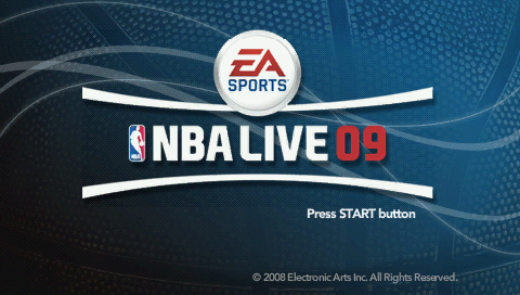 NBA Live 09 title screen for PSP